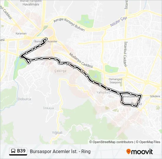 B39 Bus Line Map
