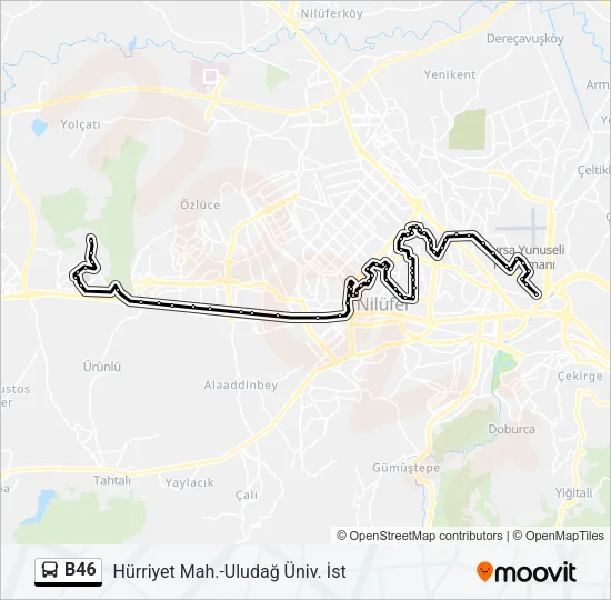 B46 Bus Line Map