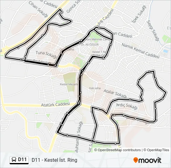 D11 Bus Line Map