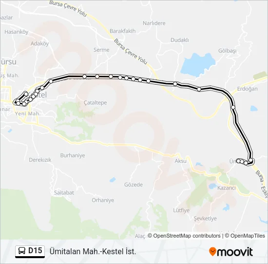 D15 Bus Line Map