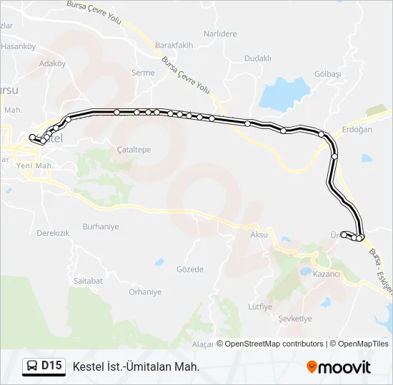 D15 Bus Line Map