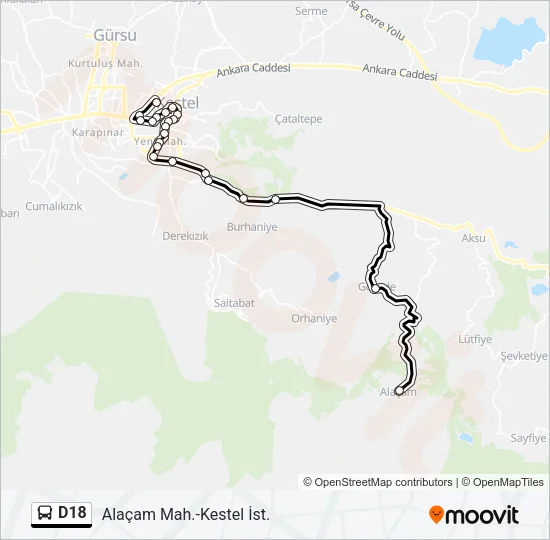 D18 Bus Line Map