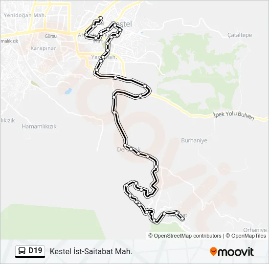 D19 Bus Line Map