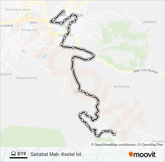 D19 Bus Line Map