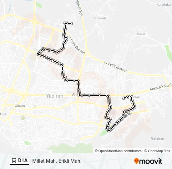 D1A Bus Line Map