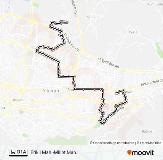 D1A Bus Line Map