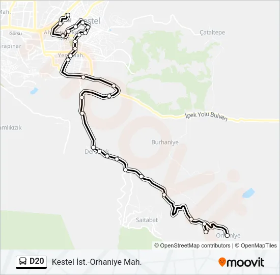 D20 Bus Line Map