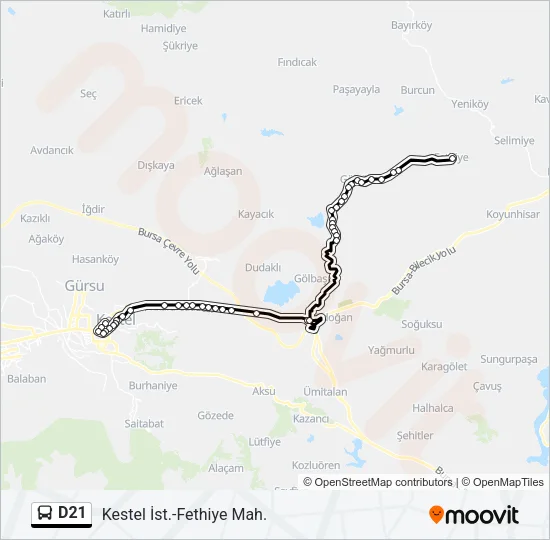 D21 Bus Line Map