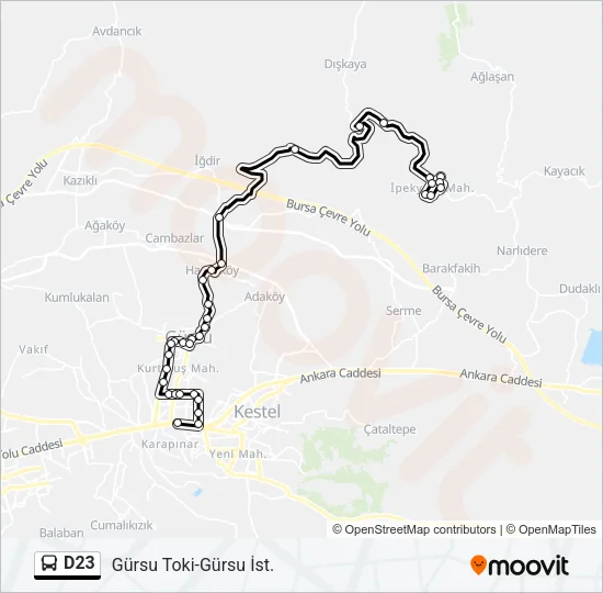D23 Bus Line Map