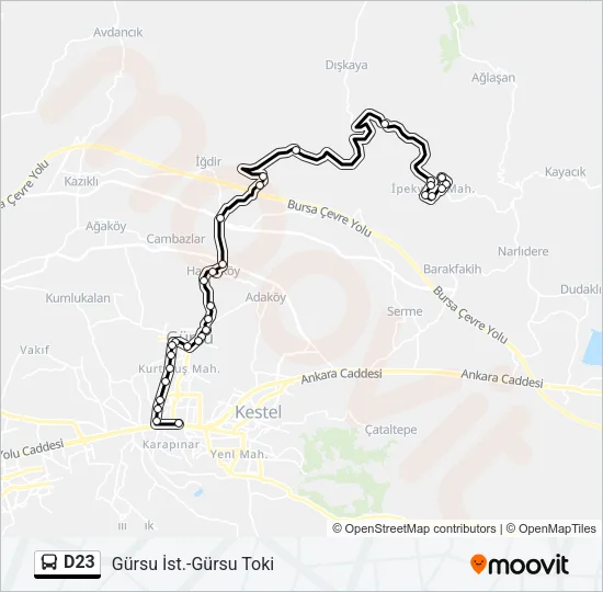 D23 Bus Line Map