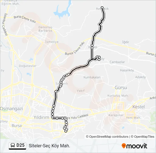 D25 Bus Line Map