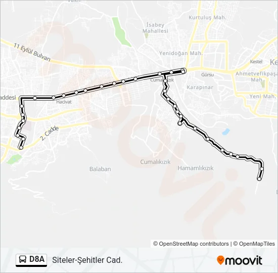D8A Bus Line Map
