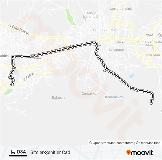 D8A Bus Line Map