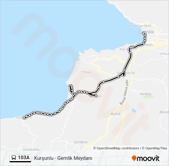 103A Bus Line Map