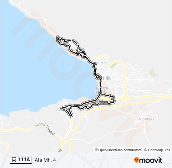 111A otobüs Hattı Haritası