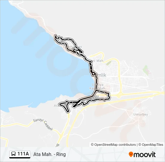 111A Bus Line Map