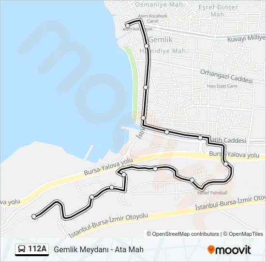 112A Bus Line Map