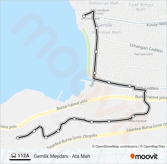 112A Bus Line Map
