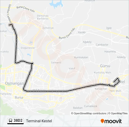 38D2 Bus Line Map