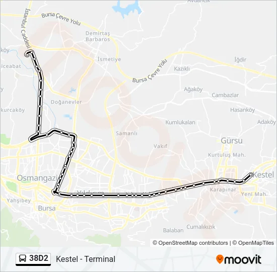 38D2 Bus Line Map
