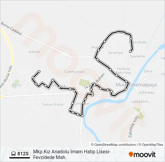 812S Bus Line Map