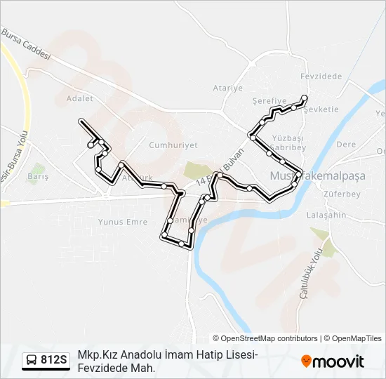 812S Bus Line Map