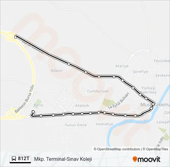812T Bus Line Map