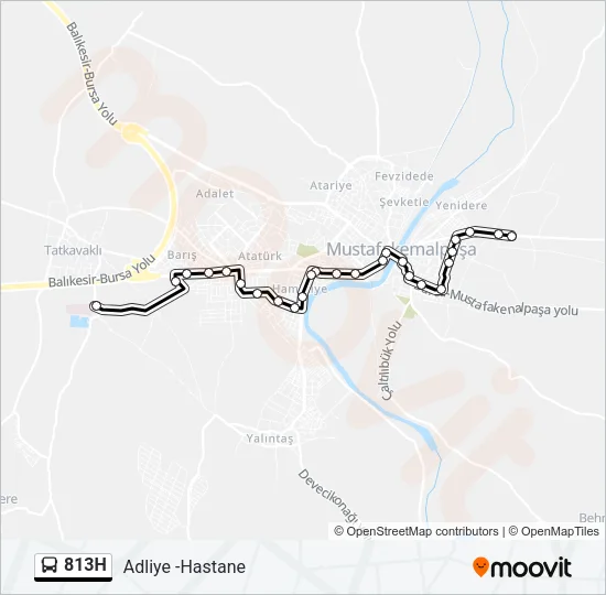 813H Bus Line Map