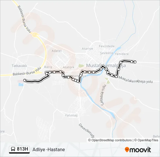 813H Bus Line Map
