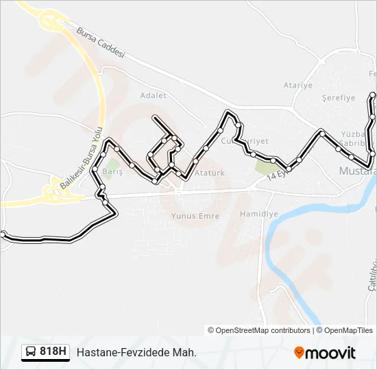 818H Bus Line Map