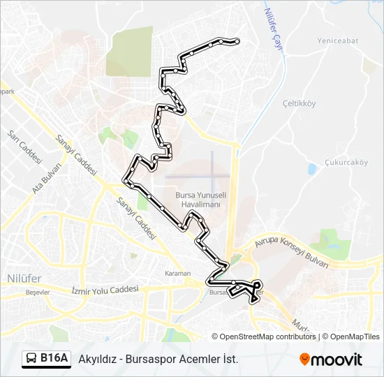 B16A Bus Line Map