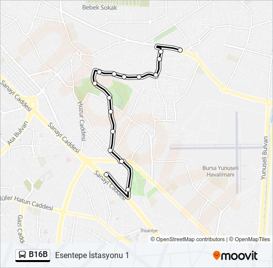 B16B bus Line Map