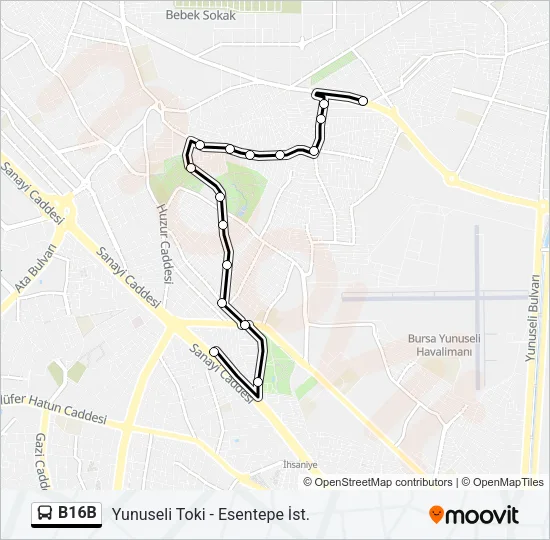 B16B Bus Line Map
