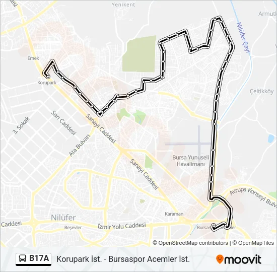 B17A Bus Line Map