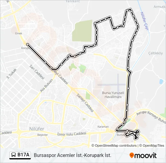 B17A Bus Line Map