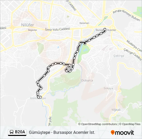 B20A Bus Line Map