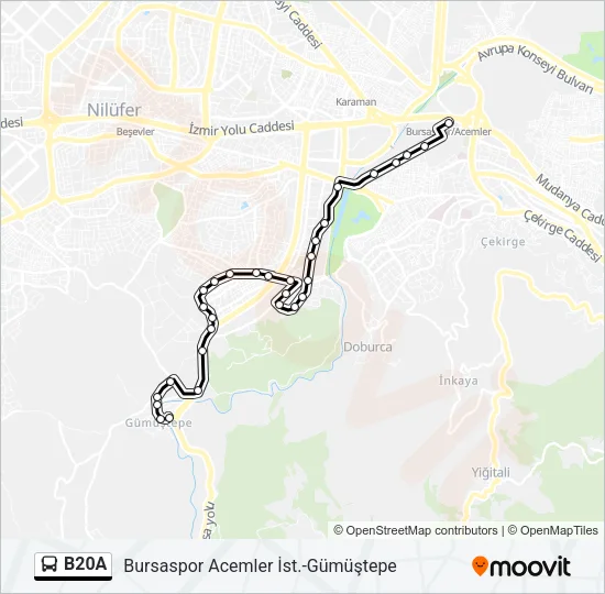 B20A Bus Line Map
