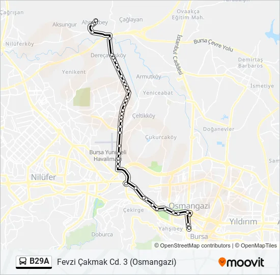 B29A Bus Line Map