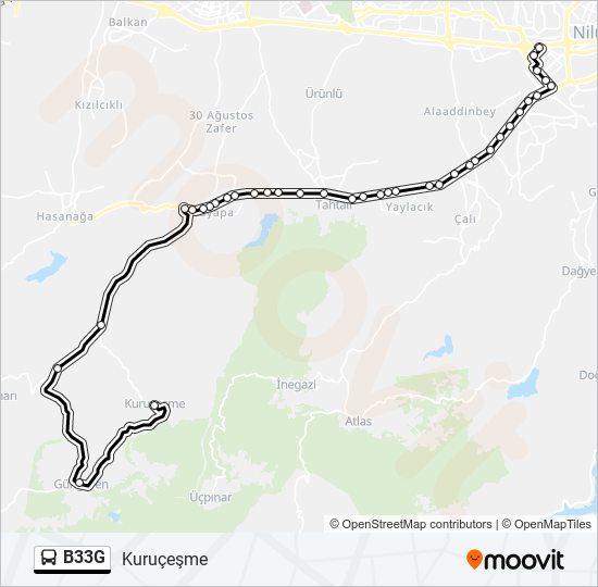 B33G bus Line Map