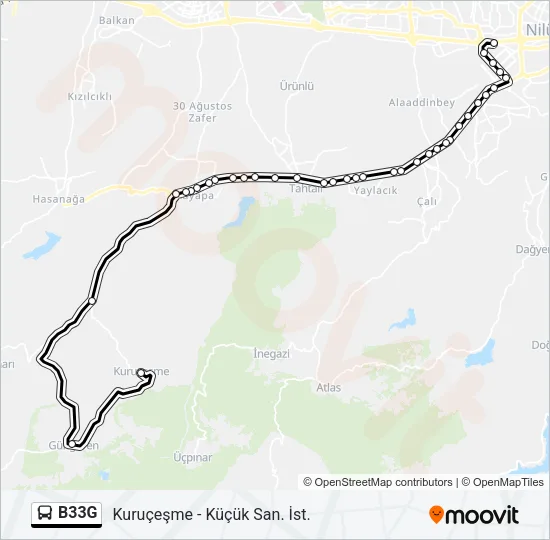 B33G Bus Line Map