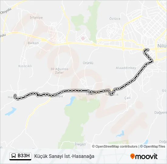 B33H Bus Line Map