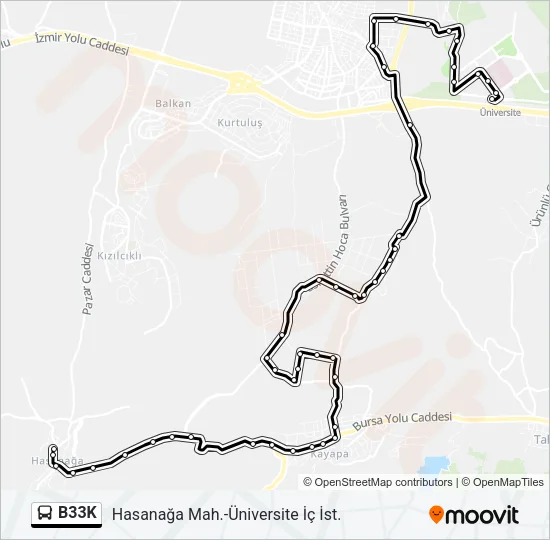 B33K Bus Line Map
