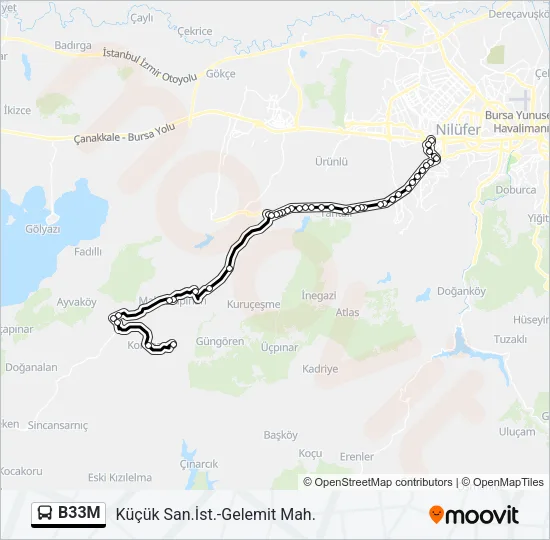 B33M Bus Line Map