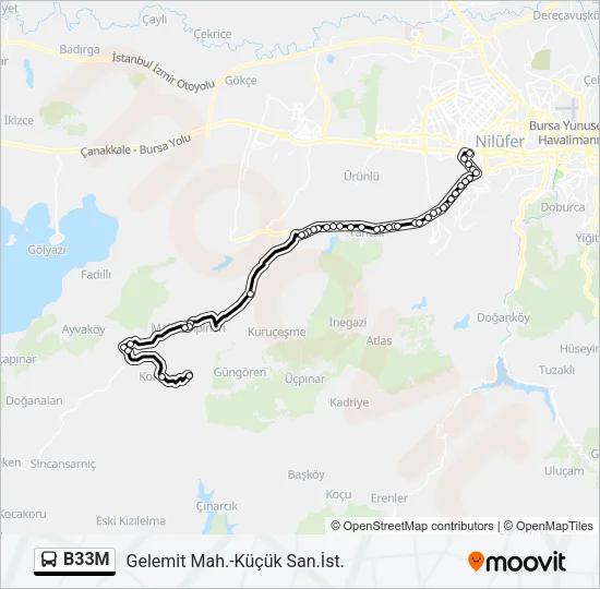 B33M Bus Line Map