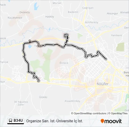 B34U Bus Line Map