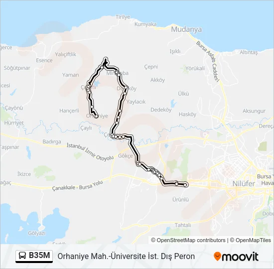 B35M Bus Line Map