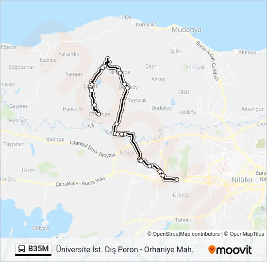 B35M Bus Line Map