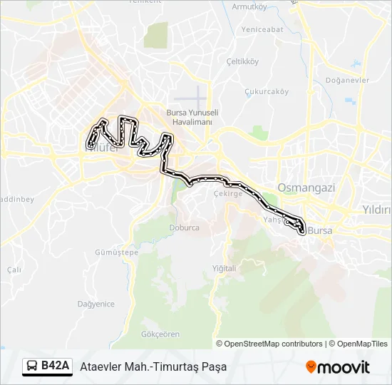 B42A Bus Line Map