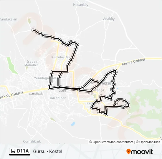D11A Bus Line Map