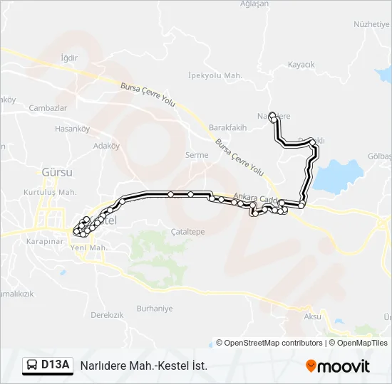 D13A Bus Line Map